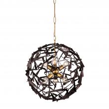 Varaluz 286C06AGRB - Bermuda 6-Lt Orb - Antique Gold/Rustic Bronze