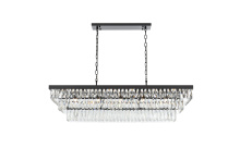 Elegant 1060G48BK - Josephine 48 inch Rectangular Chandelier in Black