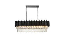 Elegant 3401G47BK - Willow 47 inch Rectangular Chandelier in Black