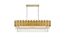 Elegant 3401G47SG - Willow 47 inch Rectangular Chandelier in Satin Gold