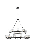 Elegant 5100L248BK - Cadence 48 inch Two-Tier Chandelier in Black