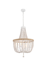 Elegant LD306D20WH - Jolie 20 inch Beaded Pendant in Antique White