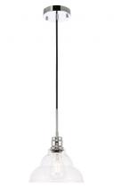 Elegant LD6217C - Gil 1 light Chrome and Clear seeded glass pendant