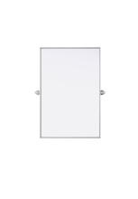 Elegant MR6H2436SIL - Amoura 24x36 Pivot Mirror in Silver