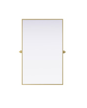 Elegant MR6H4830BRA - Amoura 48x30 Pivot Mirror in Brass