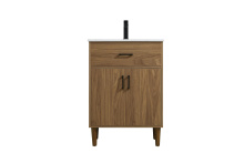 Elegant VF25024WB - Chandler 24 inch Single Bathroom Vanity in Walnut Brown
