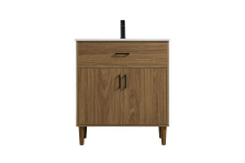 Elegant VF25030WB - Chandler 30 inch Single Bathroom Vanity in Walnut Brown