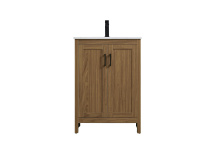 Elegant VF25124WB - Finnley 24 inch Single Bathroom Vanity in Walnut Brown