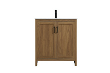 Elegant VF25130WB - Finnley 30 inch Single Bathroom Vanity in Walnut Brown
