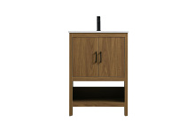 Elegant VF25224WB - Ira 24 inch Single Bathroom Vanity in Walnut Brown