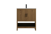 Elegant VF25230WB - Ira 30 inch Single Bathroom Vanity in Walnut Brown