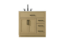 Elegant VF29736MHB - Alden 36 inch Single Bathroom Vanity in Honey Brown