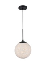 Elegant LD2232BK - Malibu 1 Light Black Pendant With paper string ball